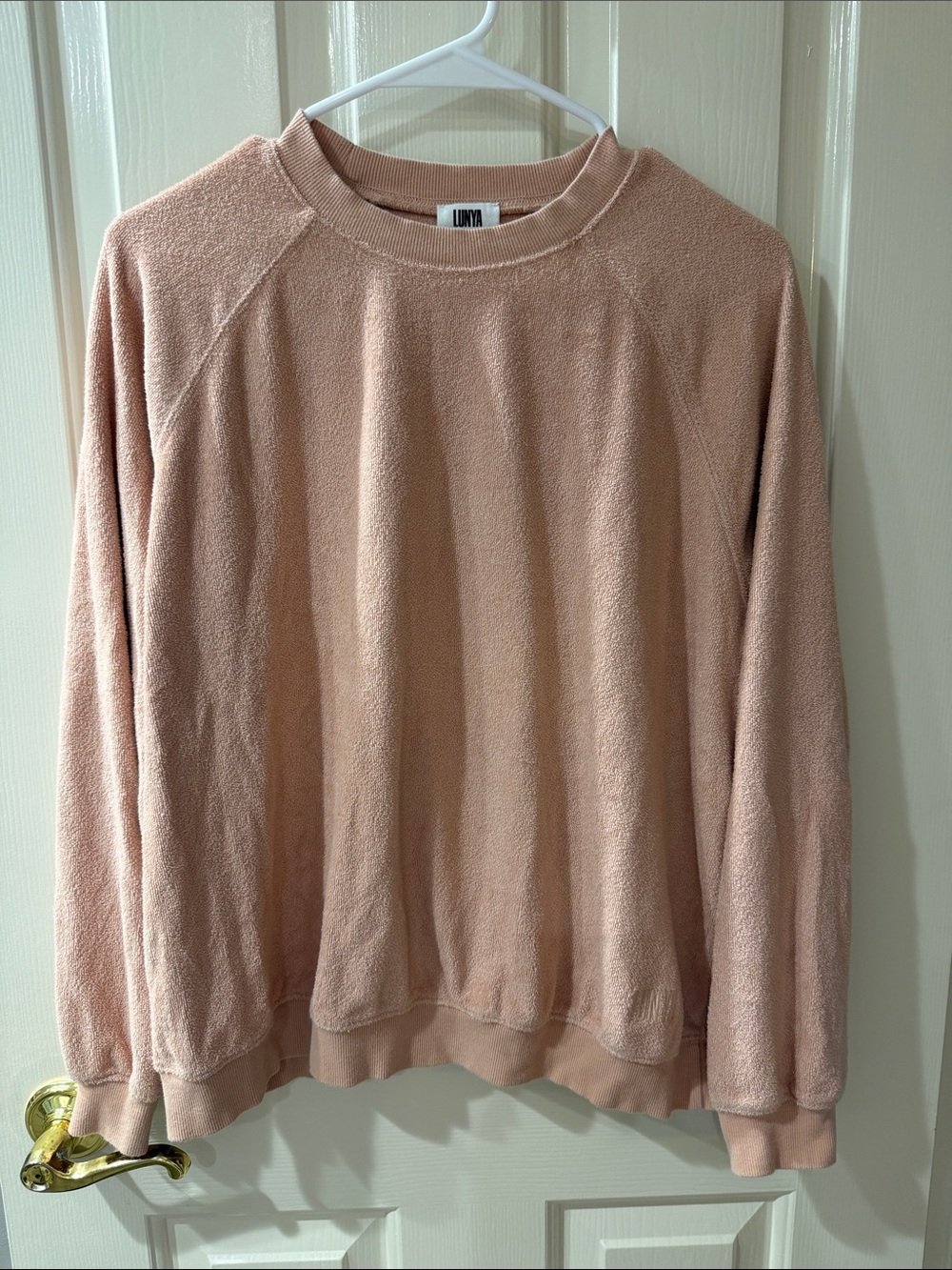 Like New XS Lunya Terrycloth Crewneck Sweatshirt - Dusty Pink
